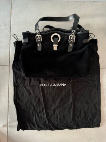 תיק צד Dolce & Gabbana Cabas Black Suede