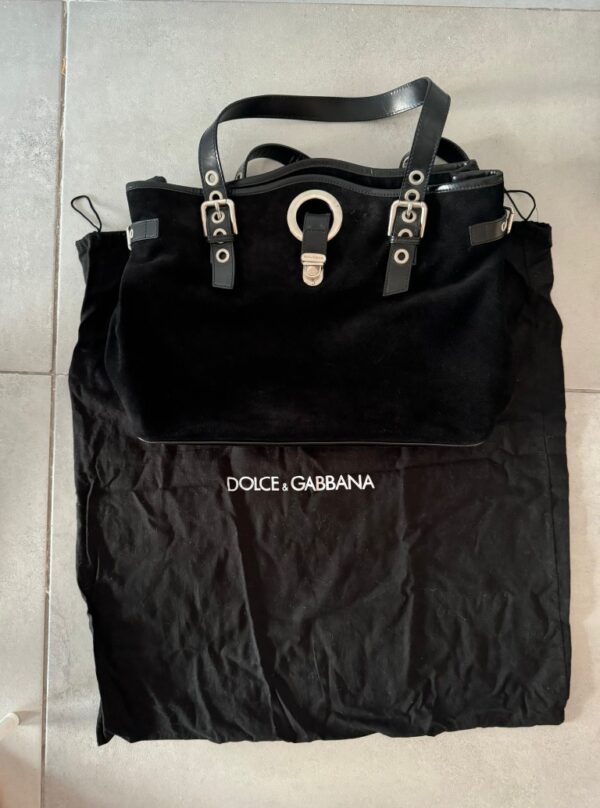 תיק צד Dolce & Gabbana Cabas Black Suede