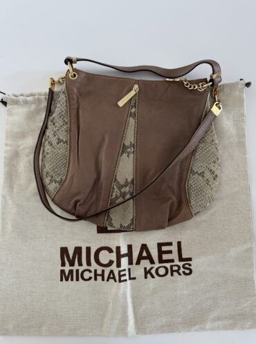 תיק כתף Michael Kors Sand Python Leather Shoulder Bag