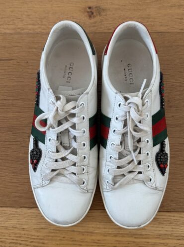 סניקרס Gucci White Leather Embroided Sneakers