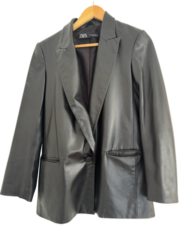 בלייזר דמוי עור Zara