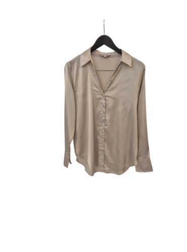 חולצה מכופתרת ארוכה דמוי משי H&M