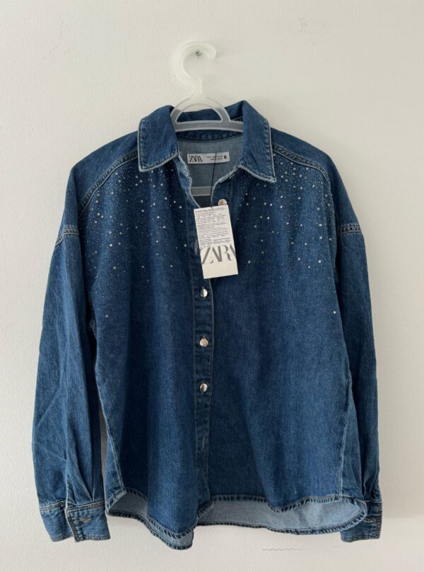 ⁦Zara Denim Shirt⁩ – תמונה ⁦5⁩