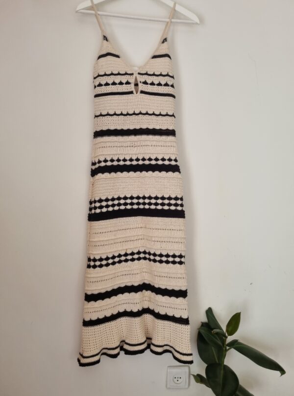 Crochet-look dress